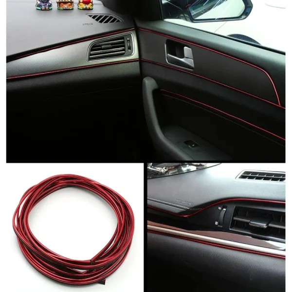 1pc 5m PVC Car Dashboard Decorative StripS Console Speaker Gap Bright Strip Modified Rubber Strip  Air Outlet Stable Armrest Box - Image 6