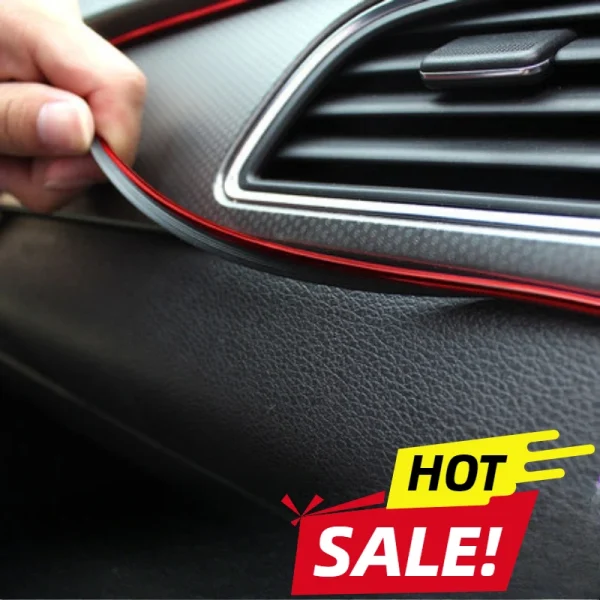 1pc 5m PVC Car Dashboard Decorative StripS Console Speaker Gap Bright Strip Modified Rubber Strip  Air Outlet Stable Armrest Box
