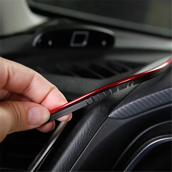 1pc 5m PVC Car Dashboard Decorative StripS Console Speaker Gap Bright Strip Modified Rubber Strip  Air Outlet Stable Armrest Box - Image 2