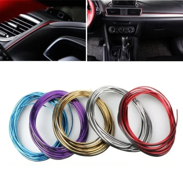 1pc 5m PVC Car Dashboard Decorative StripS Console Speaker Gap Bright Strip Modified Rubber Strip  Air Outlet Stable Armrest Box - Image 4