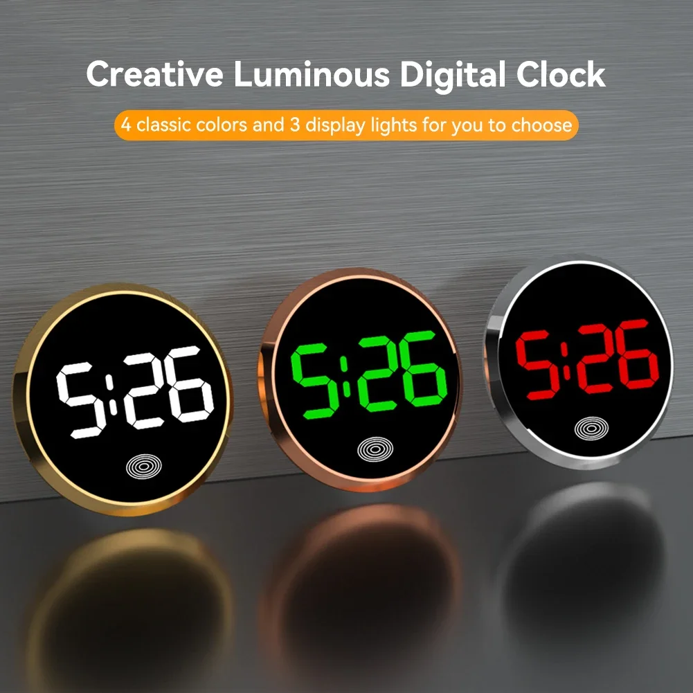 LED Car Luminous Clock Automobiles Internal Stick-On Watch Mini Digital Clocks Auto Ornament Car Interior Parts Accessories