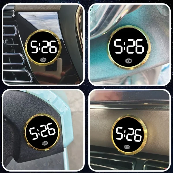 LED Car Luminous Clock Automobiles Internal Stick-On Watch Mini Digital Clocks Auto Ornament Car Interior Parts Accessories - Image 3