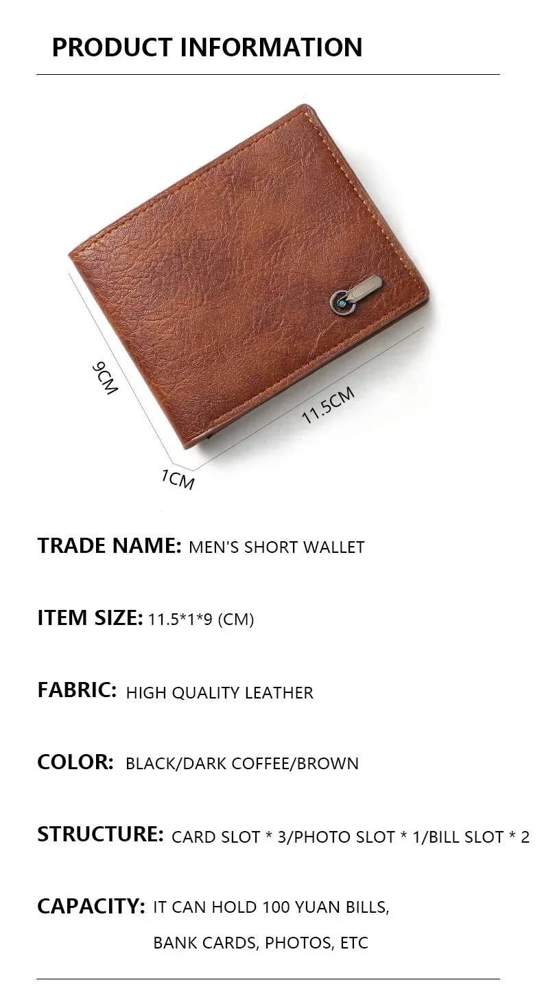 Men Purse Black Coin Wallet Male Business ID Cards Holder PU Leather Multiple Slot Casual Large Capacity Dollar Coin Money Bags Men Purse Black Coin Wallet Male Business ID Cards Holder PU Leather Multiple Slot Casual Large Capacity Dollar Coin Money Bags